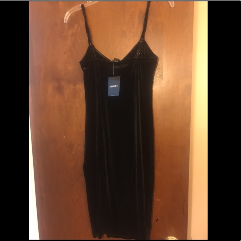 Small Velvet Cami Dress with Slit - Picture 3 of 3